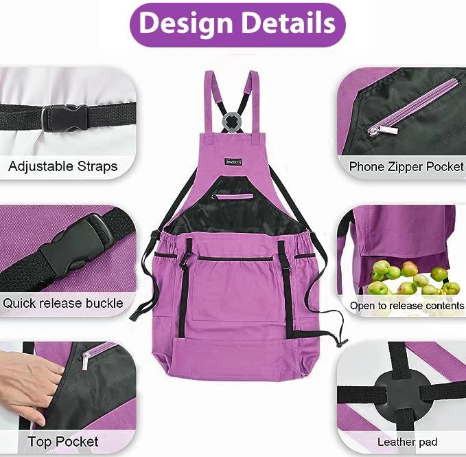 Garden Apron,Harvest Aprons with Pockets for Women and Men,Canvas Gardening Tool Belt, Gardening Gifts for Mom,Dad