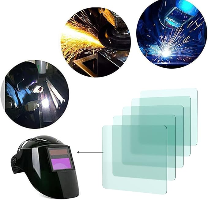 10 Pcs Welding Protective Lens Replacement 4.5" X 3.5"(115mm X 90mm) Welding Helmet Hood Mask/Clear Welding Lens