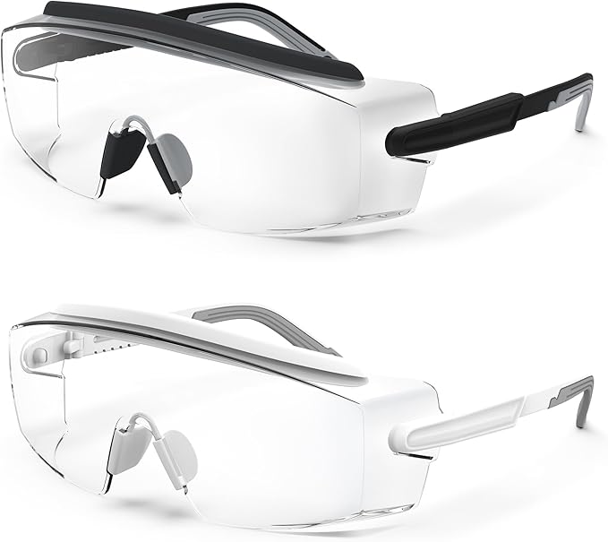 Anti Fog Safety Glasses Safety Goggles Over Glasses Protective Glasses with Anti Scratch Lenses Adjustable