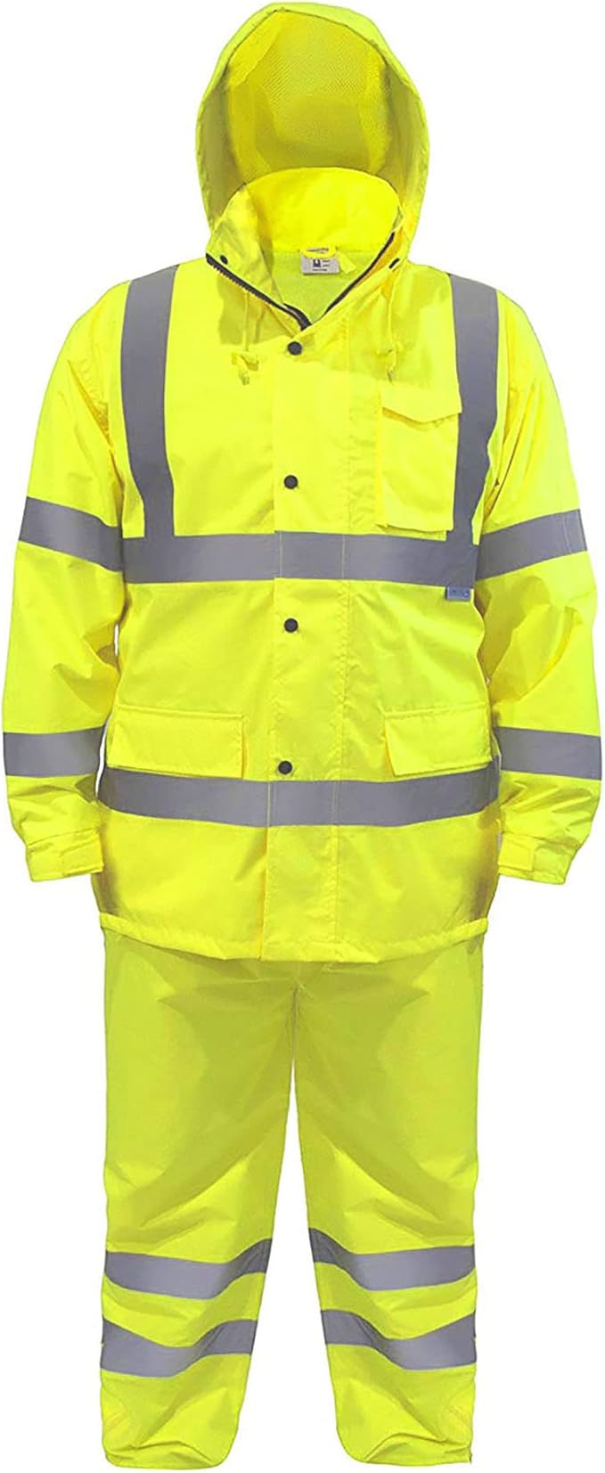 JORESTECH Safety Rain Set/Jacket Reflective High Visibility Yellow Black JK-03 / Pants Lime ANSI 150D Heavy Duty PANTS-03