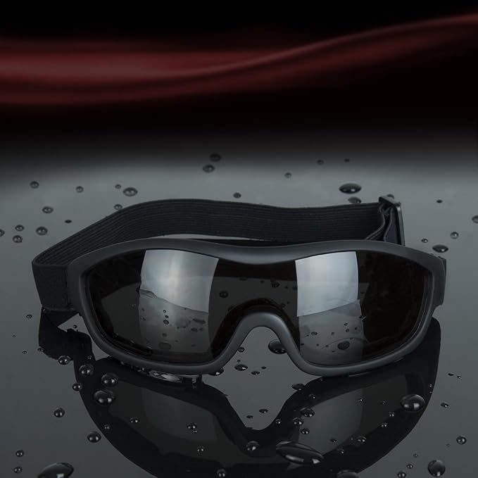 Viriber Motorcycle Goggles - UV Protective Outdoor Glasses, Dust-proof Combat Goggles (Deep Black)
