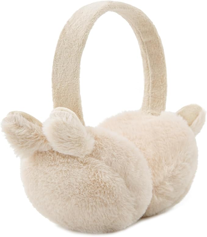 Kids Winter Earmuffs Baby Warm Ear Muff Girls Cute Furry Ear Warmers Boys Foldable Ear Covers for Cold Weather