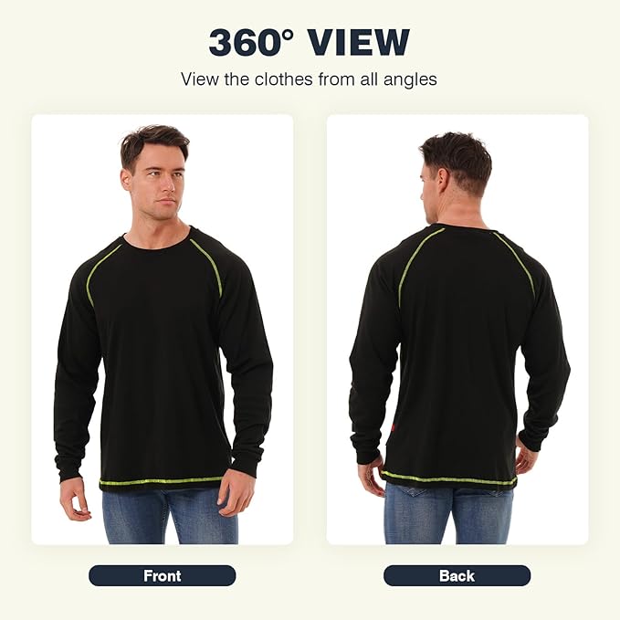 SKSAFETY FR Shirts for Men Long Sleeve, Welding Shirt 6oz Lightweight High Vis Fire Resistant Flame Retardant Shirt CAT2