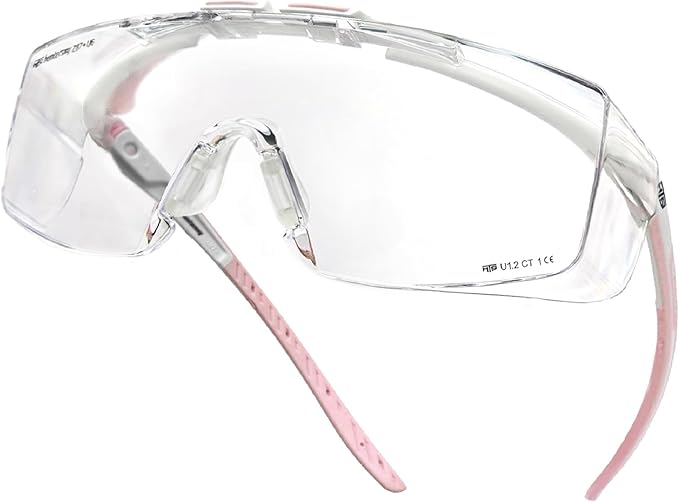 HUNTERSKY ANSI Z87 Anti Fog Lab Safety Glasses Fit Over Eyeglasses Up to 1.88 inch 100% UV Protective Goggles