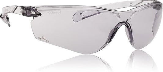 NoCry Lightweight Tinted Safety Glasses with UV 400 Protection, Anti Fog and Anti Scratch Coating and Grey Wrap Around Lenses; ANSI Z87.1 Certified