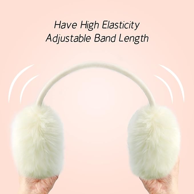 POXIMI Women Winter Earmuffs Girl Ski Adjustable Ear Covers for Cute Bow Ear Warmer Outdoor Earmuff Fleece Lining