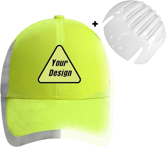 Customizable Safety Bump Cap Baseball Cap Style Hard Hats for Men&Women Lightweight Safety Hat with Reflective Stripes,Triangle