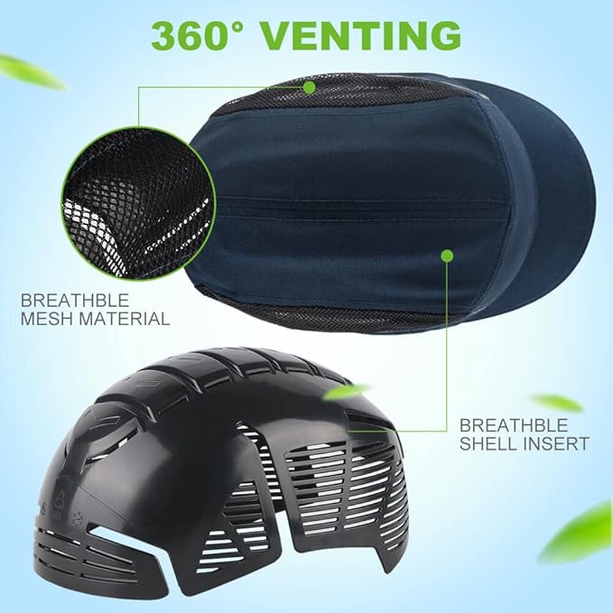 Bump Cap for Safety Baseball Cap Style Hard Hats for Adult Men Women Breathable Lightweight Safety Hat for Head Protection with Reflective Stripes