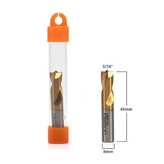 Neiko 10052A Spot Weld Drill Bits, High Speed Cobalt Steel with Titanium Coating | 8mm (5/16-Inch)