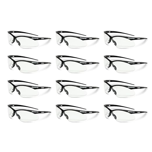 Jackson Safety SG Safety Glasses - Eye Protection for Men & Women - ANSI Z87.1 - Pack of 12 (Multiple Styles)