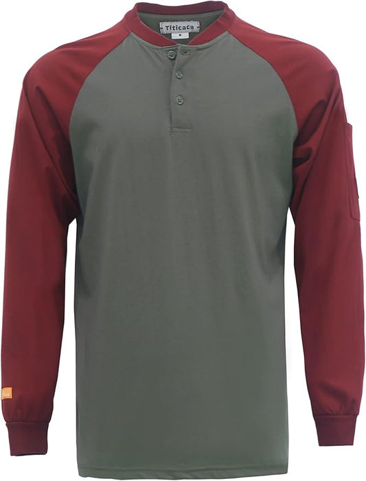 Titicaca FR Shirts for Men 5.5OZ Light Weight for Summer Flame Resistant Henley Shirts