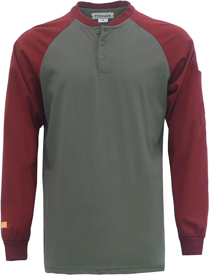 Titicaca FR Shirts for Men 5.5OZ Light Weight for Summer Flame Resistant Henley Shirts