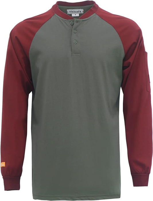 Titicaca FR Shirts for Men 5.5OZ Light Weight for Summer Flame Resistant Henley Shirts