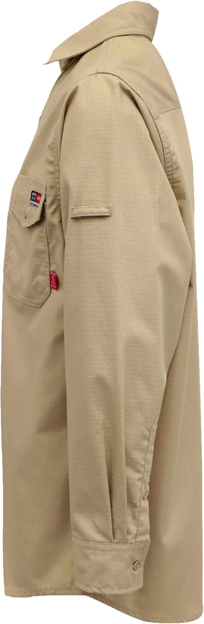 BOCOMAL FR Shirts 6oz Ripstop Durable Rugged Zipper Pocket Water Repellent Finish Fire Resistant Shirt-CAT2