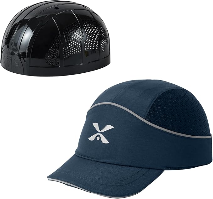 TIHEEN Unisex Safety Bump Cap, Baseball Hat Style with Reflective Stripes Lightweight and Breathable Hard Hat Head Protection Cap