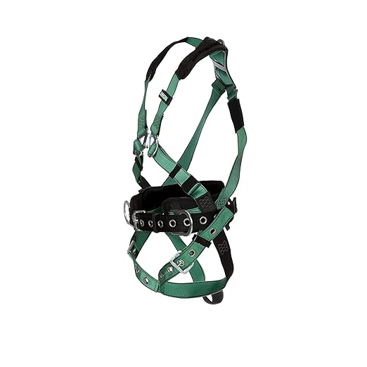 MSA 10197365 V-Form Construction Harness - Extra Large, D-Ring Configuration: Back/Hip, Tongue Buckle Leg Straps, With Shoulder Padding, Full Body Harness