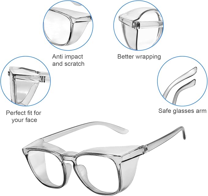 LASMEX Stylish Safety Glasses Goggles for Women Girls Anti-fog Glasses Protective Eyewear Clear Glasses