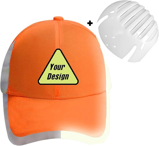 Customizable Safety Bump Cap Baseball Cap Style Hard Hats for Men&Women Lightweight Safety Hat with Reflective Stripes,Triangle