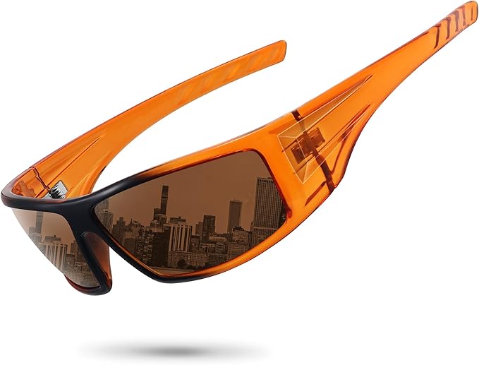 Polarized Sports Sunglasses for Men Women Unbreakable Frame Cycling Fishing Wrap Around Sunglasses UV400 Protection