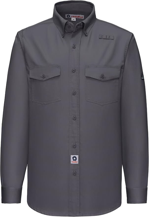 Welding Shirts for Men 7.5oz 100% Cotton Flame Resistant Fr Shirts NFPA2112 Men's Fire Retardant Welding Shirts