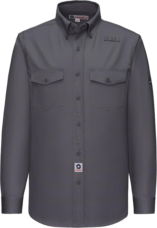Welding Shirts for Men 7.5oz 100% Cotton Flame Resistant Fr Shirts NFPA2112 Men's Fire Retardant Welding Shirts