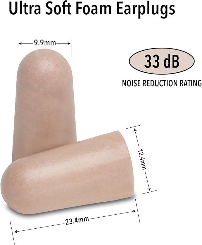 Mack's Ultra Soft Foam Earplugs, 50 Pair - 33dB Highest NRR, Comfortable Ear Plugs for Sleeping, Snoring, Travel, Concerts, Studying, Loud Noise, Work | Made in USA