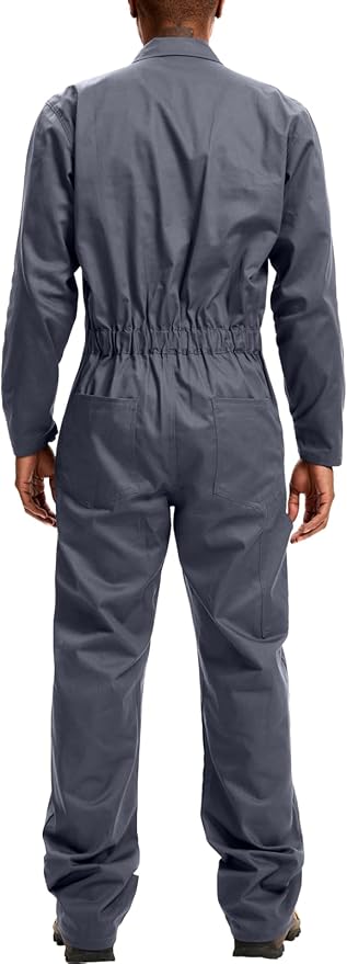 WORK IDEA Men's Coveralls Long Sleeve Cotton Twill Workwear Coverall Relaxed Fit