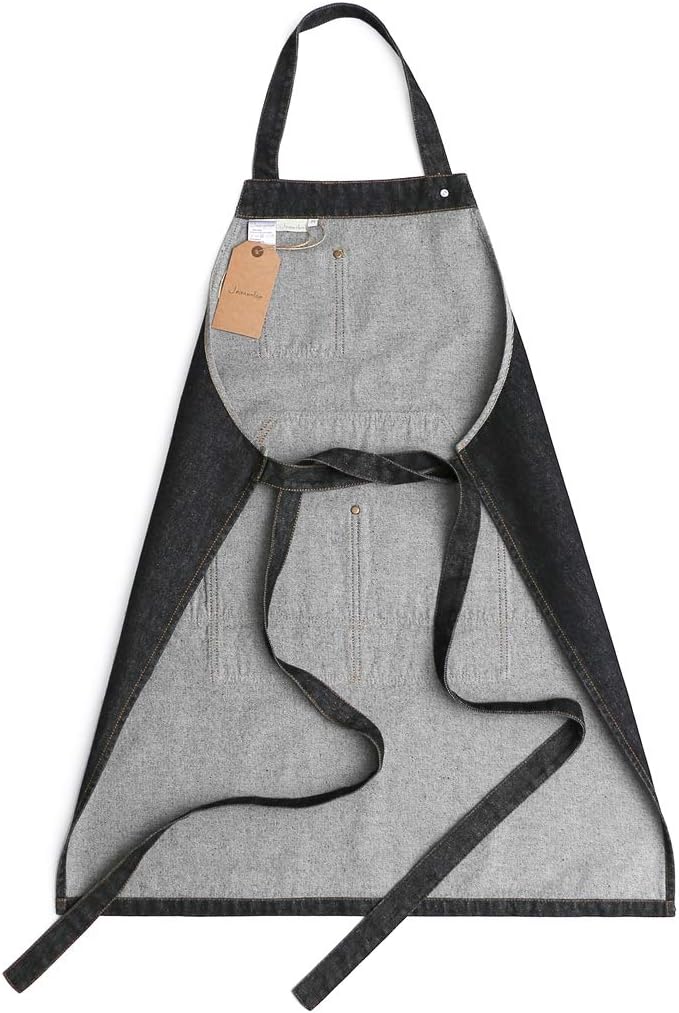 Jeanerlor Cotton Denim Apron for Hair stylist (2 colour) Adjustable Neck
