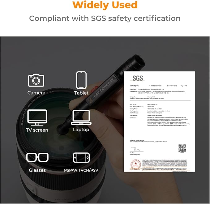 K&F Concept 15-in-1 Camera Lens Cleaning Kit with Camera Blower, Glasses Wipes*10, Cleaning Liquid, Microfiber Cleaning Cloth*2, Lens Cleaning Pen for DSLR Camera Lens Filter Cell Phones