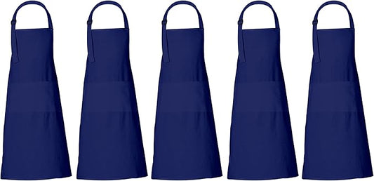 RAJRANG 100% Cotton Cooking Apron with 3 Pockets Kitchen Chef BBQ Adjustable Bib Aprons for Women Men