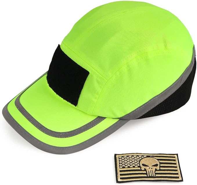Safety Bump Cap Navy Blue/Lime Classic Baseball Hat Style Lightweight and Breathable Head Protection Cap Comfortable Hard Hat for Adults Men Women