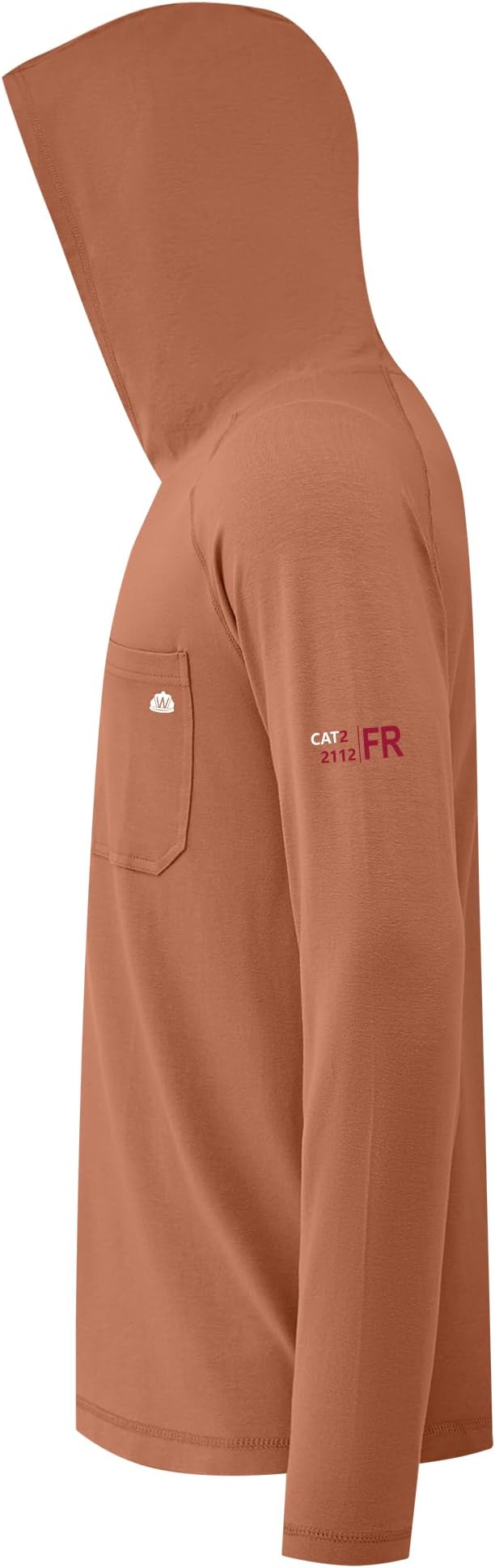 WORKWEYA FR Hooded Shirts 6OZ Lightweight FR Shirts for Men Thumb Hole Stretch NFPA2112 CAT2 Flame Resistant Hoodies