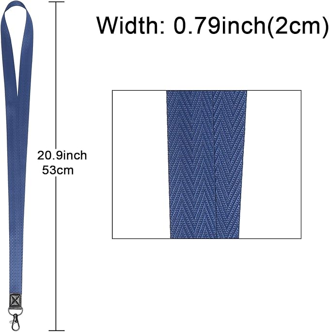 YOUOWO Lanyards Multicolour 5 Pack Neck lanyard Cute For Office ID Badge Holder Keys Cruise,Black Metal Hook,Navy Blue