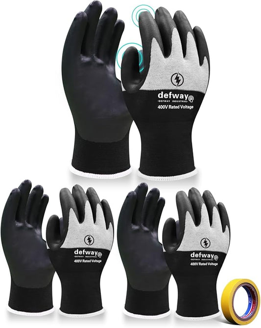 defway Insulated Work Gloves 1000V High Voltage Resistant Electrician Gloves Waterproof Work Gloves Rubber Non Slip Design