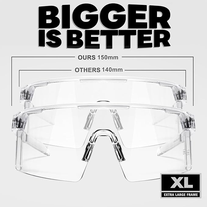 WISTON XL Z87 Sunglasses for Big Wide Heads Men Women,TR90 Ultralight UV400 Protection Sun Glasses Z8224
