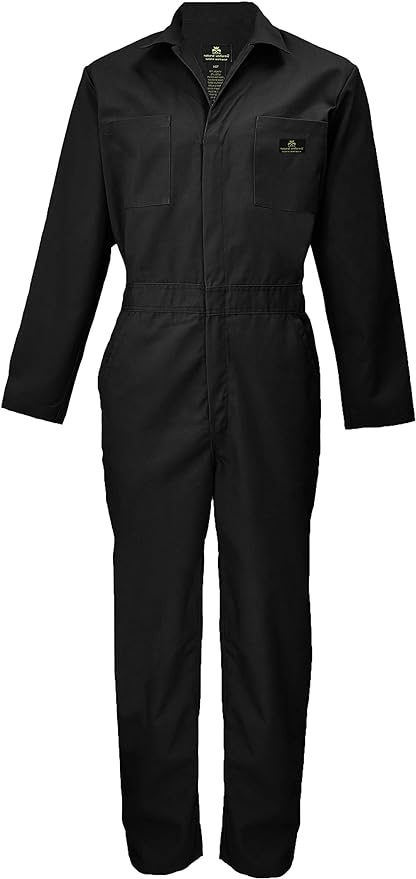 Natural Uniforms Mens Long Sleeve Zip Up Twill Coverall, Stain and Wrinkle Resistant