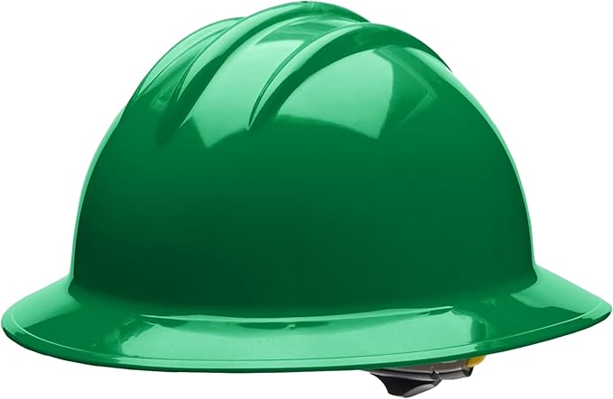 Bullard 3-Rib C34 Full Brim Safety Hard Hat with Spacious Shell, 6-Point Ratchet Suspension, and Cotton Brow Pad