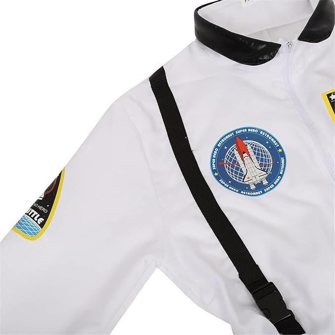 Women's Astronaut Spaceman Costume Adult Coverall Air Force Flight Jumpsuit Halloween Dress Up Party