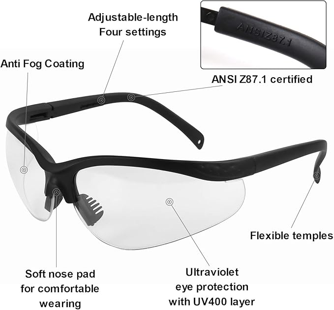 Shooting Glasses for Men and Women Anti Fog ANSI Z87.1 Eye Protection