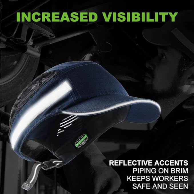Bump Cap for Safety Baseball Cap Style Hard Hats for Adult Men Women Breathable Lightweight Safety Hat for Head Protection with Reflective Stripes