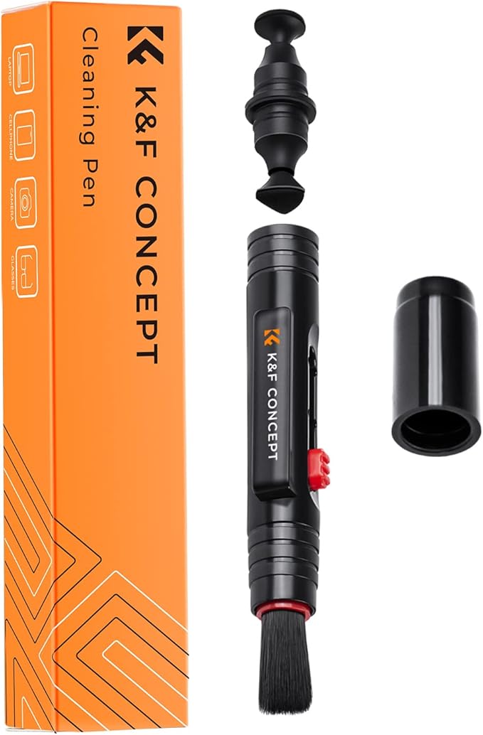 K&F CONCEPT Professional Lens Cleaning Pen with Soft Brush, Carbon Head Lens Cleaning Pen for Canon, Nikon, Pentax, Sony Digital Camera Cleaning,AR VR Glasses Cleaning