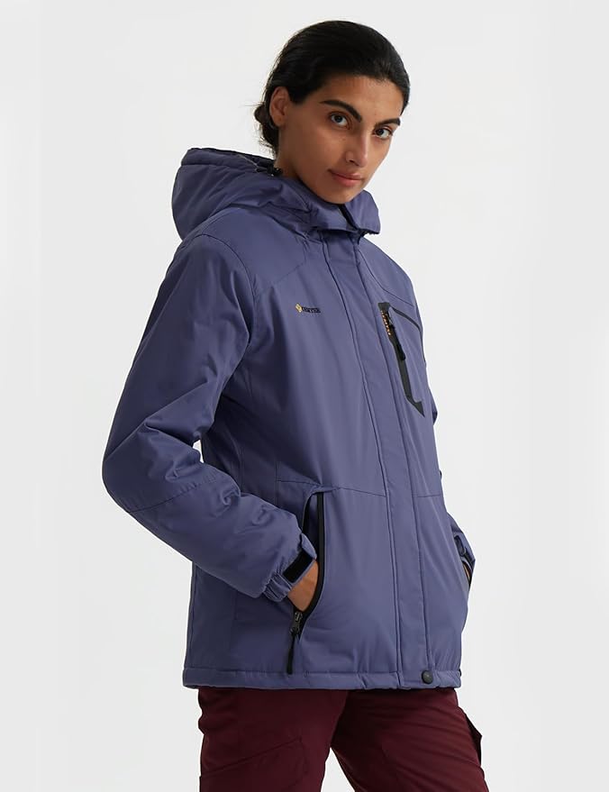 GEMYSE Women's Ski Snow Jacket Warm Winter Waterproof Coat Snowboard Rain Jacket Hooded Windproof Windbreaker