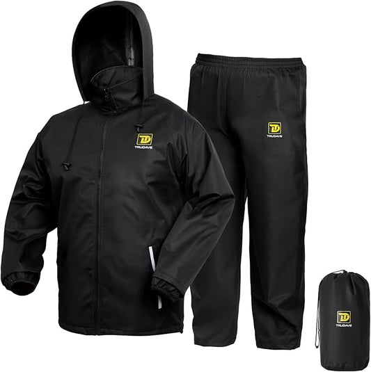 Rain Suit, Waterproof Rain Suits for Men, 2 Pieces Breathable & Windproof Rainwear