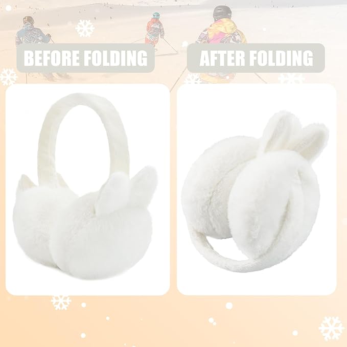 Kids Winter Earmuffs Baby Warm Ear Muff Girls Cute Furry Ear Warmers Boys Foldable Ear Covers for Cold Weather