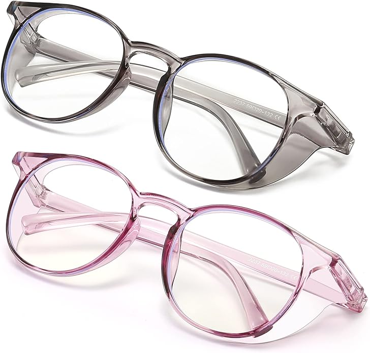 Outray 2 Pairs Anti Fog Safety Goggles Protective Glasses Blue Light Blocking Eyeglasses for Men Women