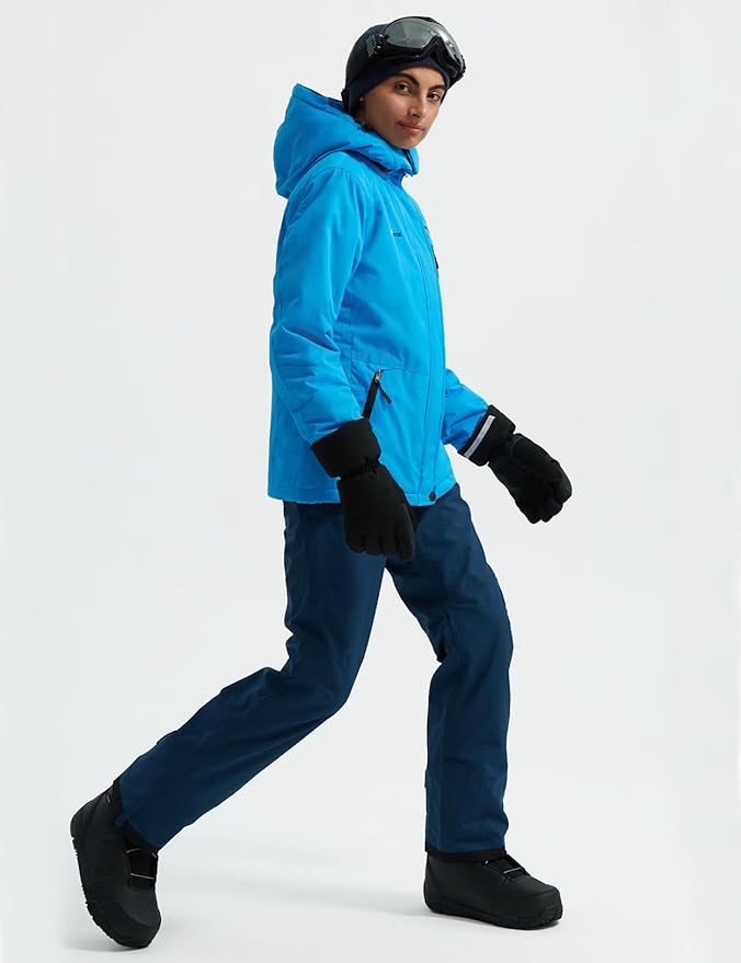 GEMYSE Women's Ski Snow Jacket Warm Winter Waterproof Coat Snowboard Rain Jacket Hooded Windproof Windbreaker