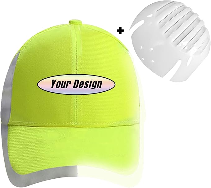 Customizable Safety Bump Cap Baseball Cap Style Hard Hats for Men&Women Lightweight Safety Hat with Reflective Stripes,Oval
