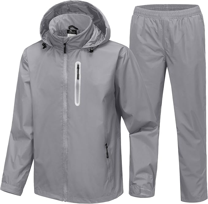 SWISSWELL Men's Waterproof Golf Rain Suit Rain Gear Jacket and Pant Outdoor Lightweight Hooded Raincoat