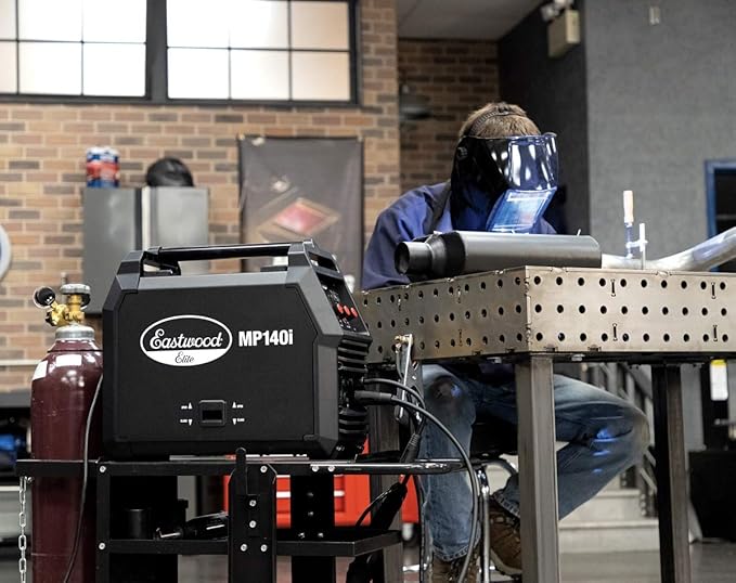 Eastwood Elite MP140i Multi Process Welder | All in One Powerful 110V Inverter Portable Welding Machine | MIG TIG Stick Compatible with Built-in Spot Weld Timer | Perfect DIY Home Garage Spot Welder
