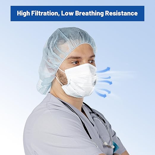 JMU 50pcs 3 Ply White Disposable Face Mask, Medical Grade, Comfortable & Breathable Suitable for Protection